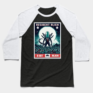 8 Bit Resident Alien Baseball T-Shirt